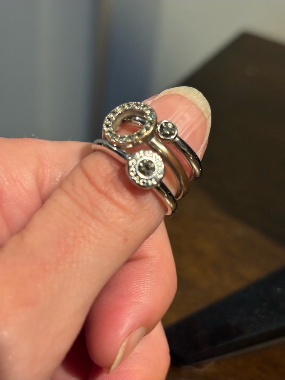 Coach Open Circle Halo Ring Set